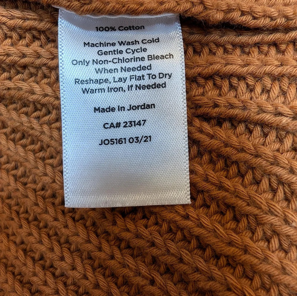 TALBOTS Brown  Scoop Crew Neck Patterned Knit 100% Cotton Sweater Womans Medium - Picture 4 of 7